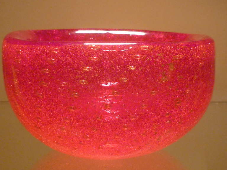 Ruby Red with Gold Barovier & Toso Murano Bowl 2