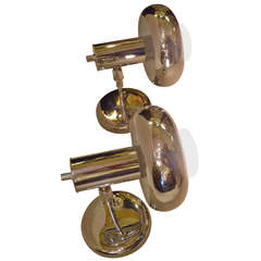 Pair of French 1960s Articulating Chrome Sconces