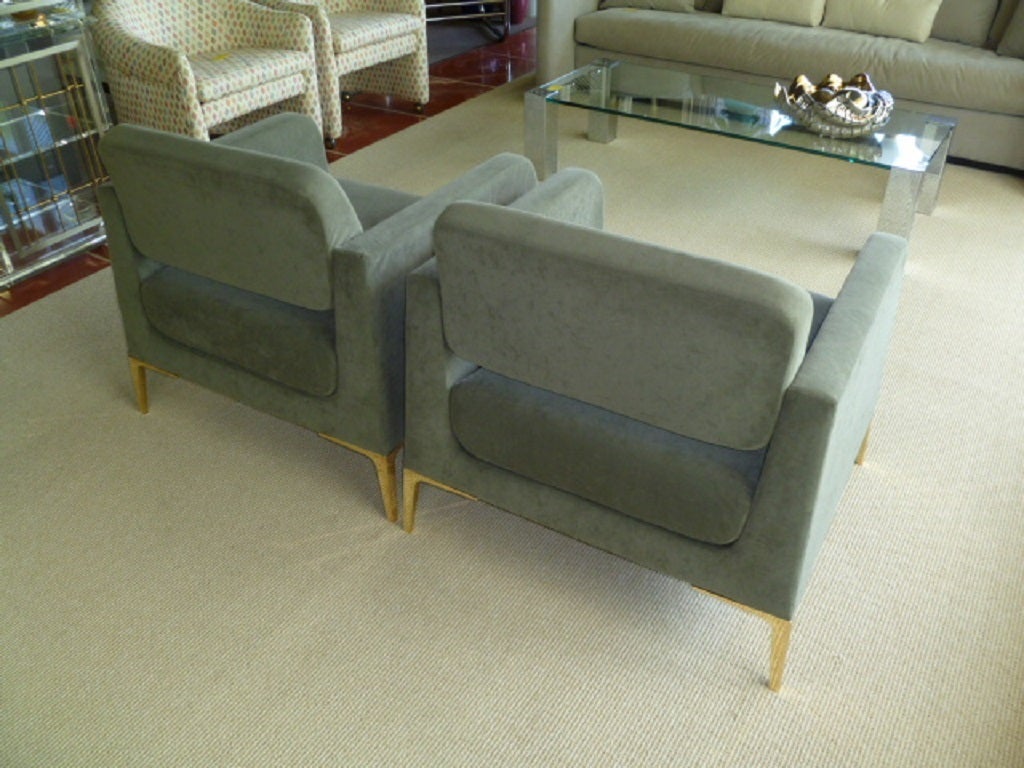 American Pair Swank Modern Lounge Club Chairs by Loewenstein