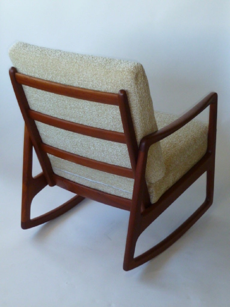 Danish Classic Ole Wanscher Teak Rocking Chair France & Daverkosen