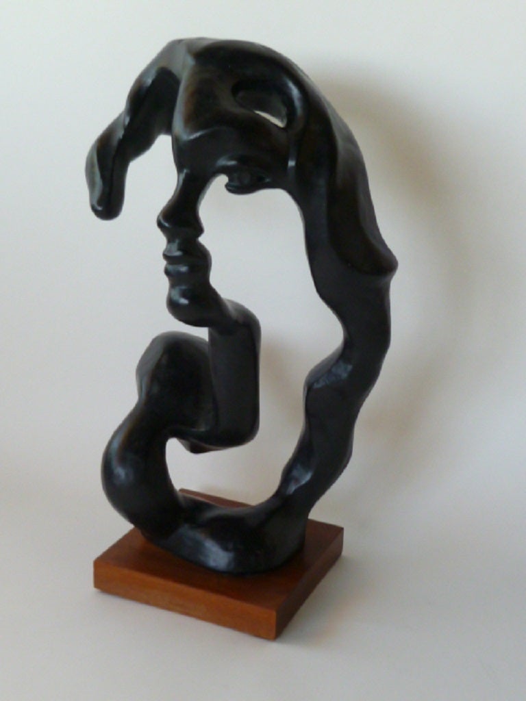Late 20th Century Modern Surreal Portrait of a Woman Sculpture by Klara Sever