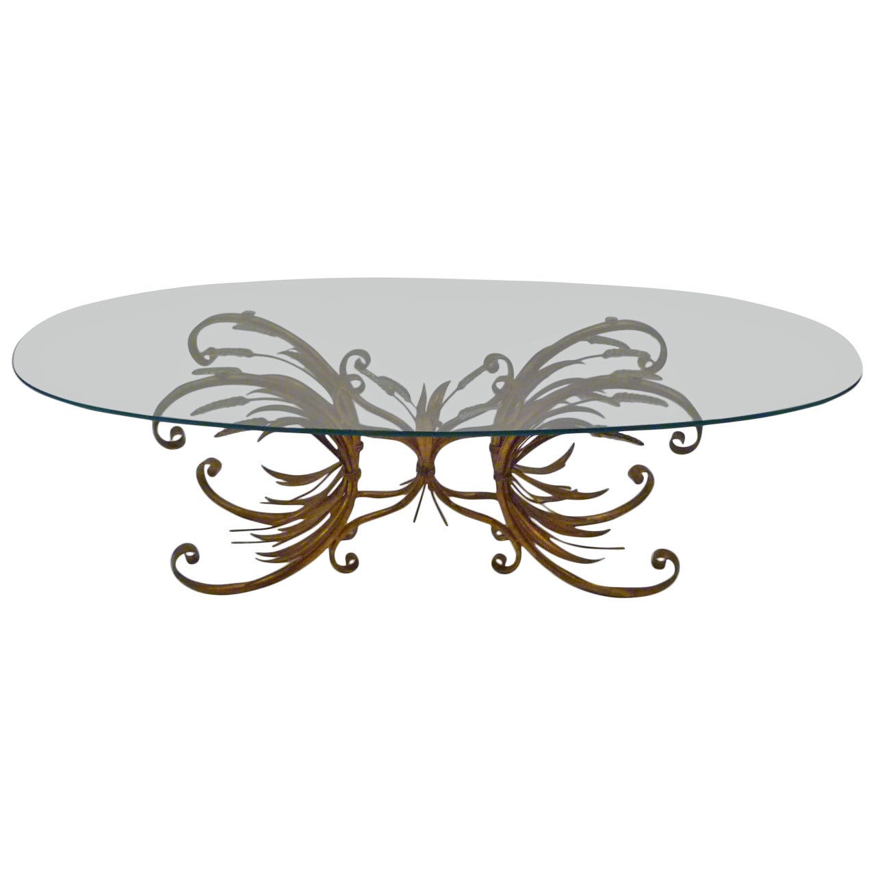 Rare Chanel Style Double Sheaf of Wheat Cocktail Table