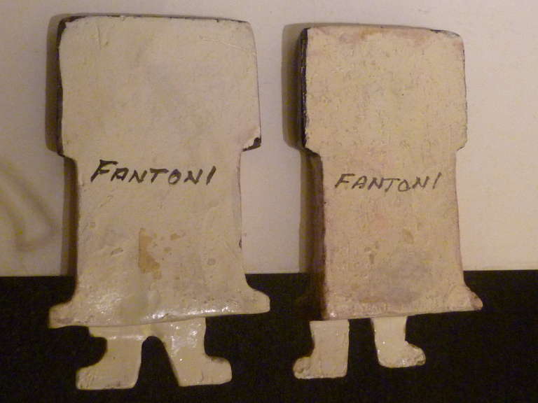 1950s Marcello Fantoni Ceramic Babylonian Shelf Sitters 3