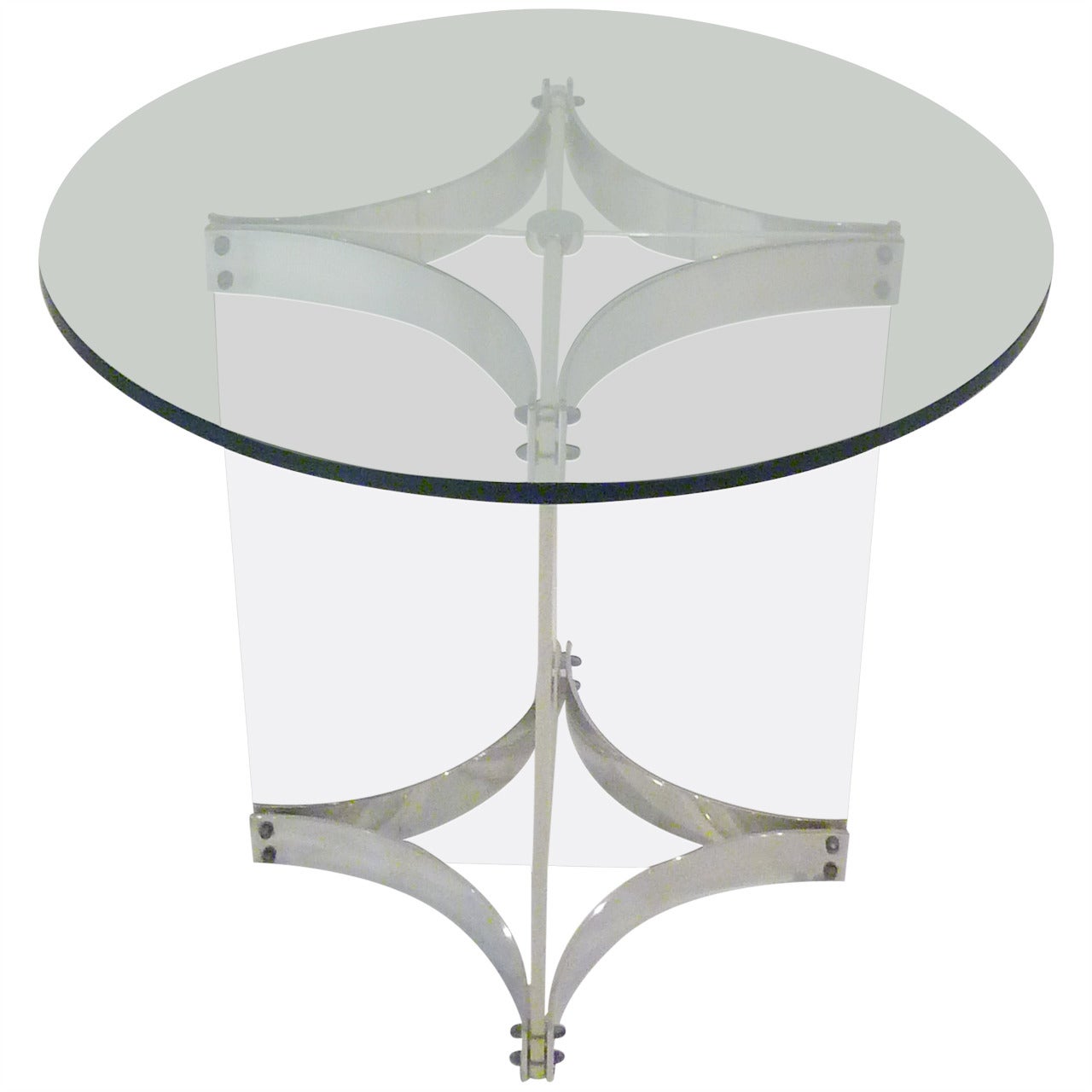 Alessandro Albrizzi Lucite Glass and Chrome Side Table