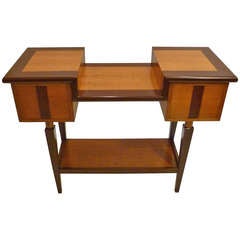 Unique Architectural Mixed Wood Console Table