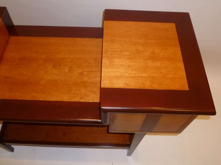 Unique Architectural Mixed Wood Console Table In Excellent Condition In Miami, FL