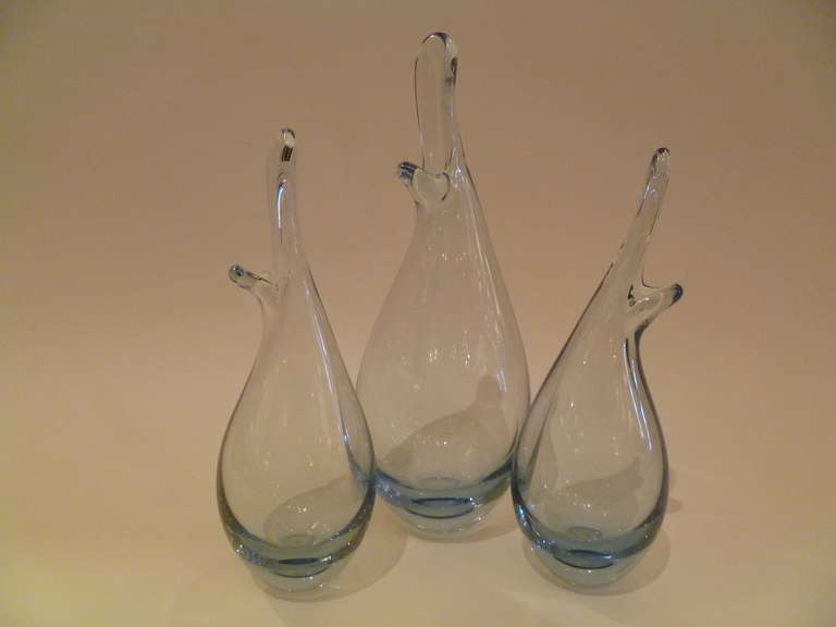 Danish 1950s Per Lutken Beak Vases Group for Holmegaard