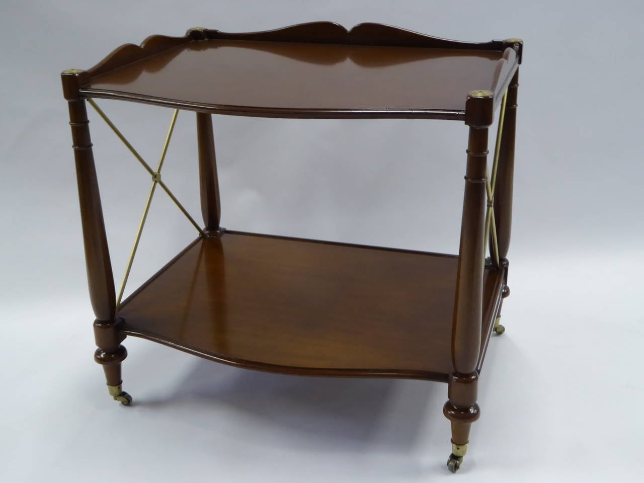 Fine Regency Style Walnut and Brass Night Stands or End Tables 4