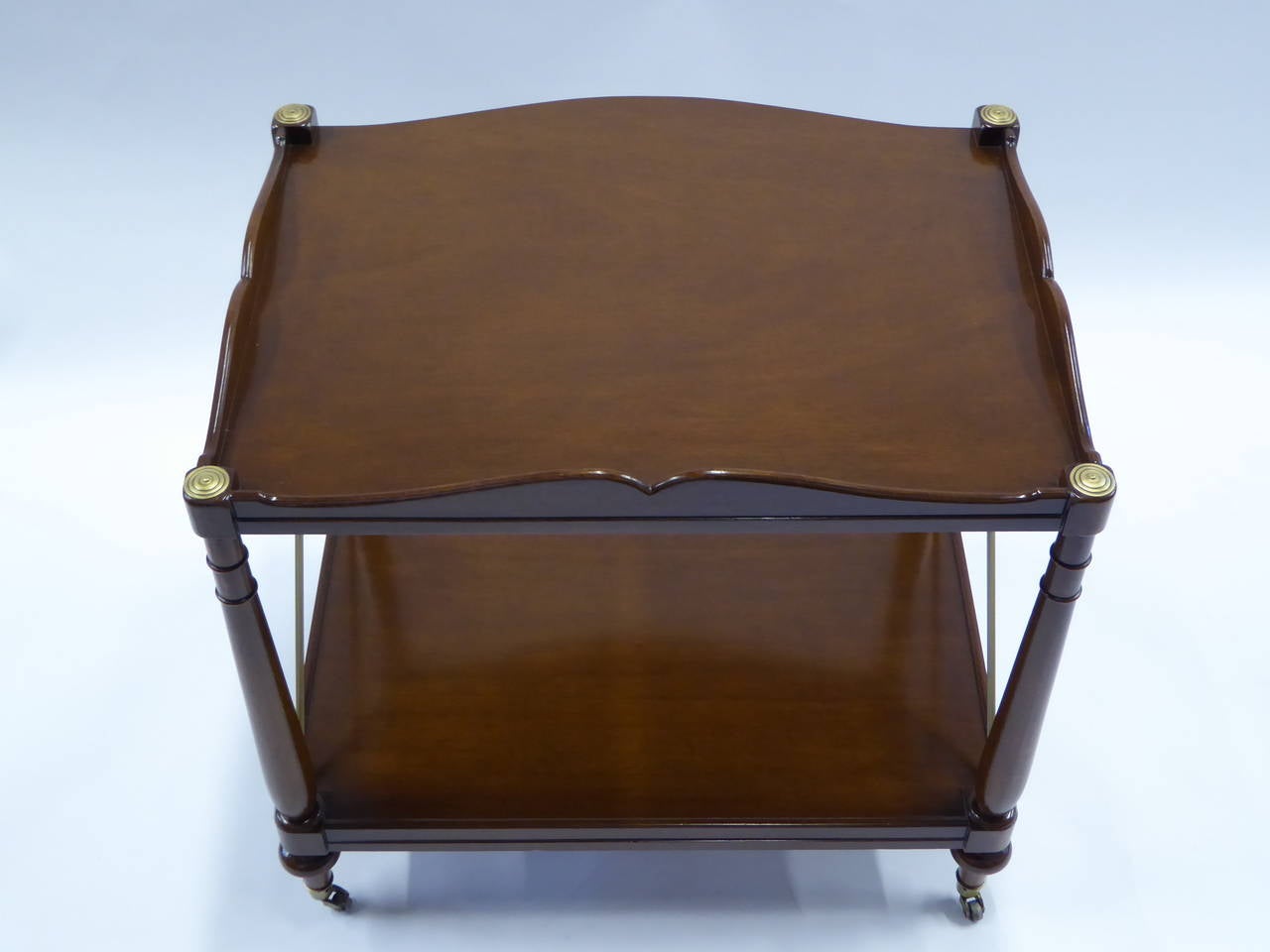 Fine Regency Style Walnut and Brass Night Stands or End Tables 3