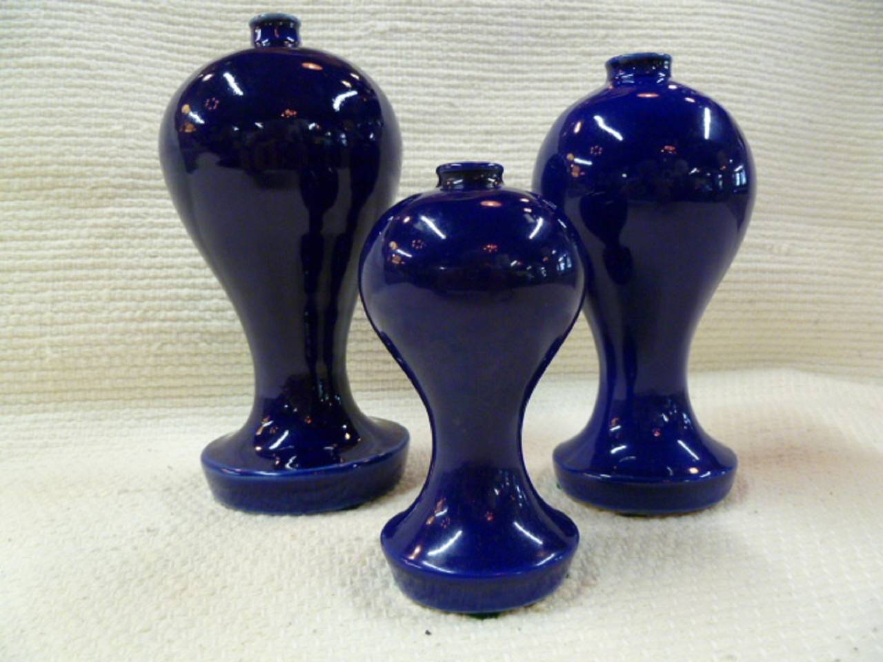 1930s Japanese Cobalt Blue Altar Vases 1