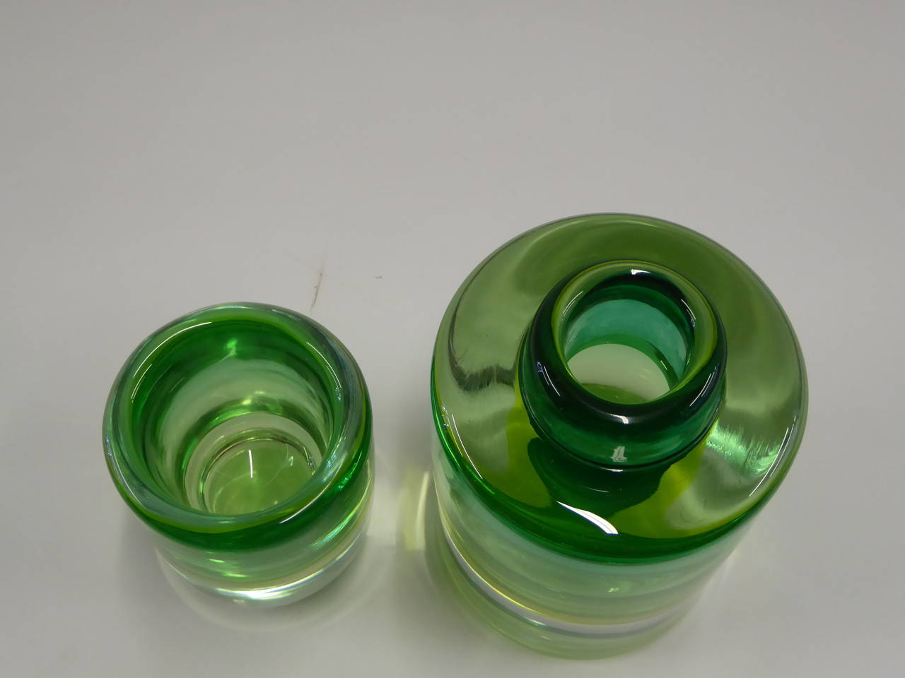 Crystal 1950s Cenedese Sommerso Uranium Glass Vessels
