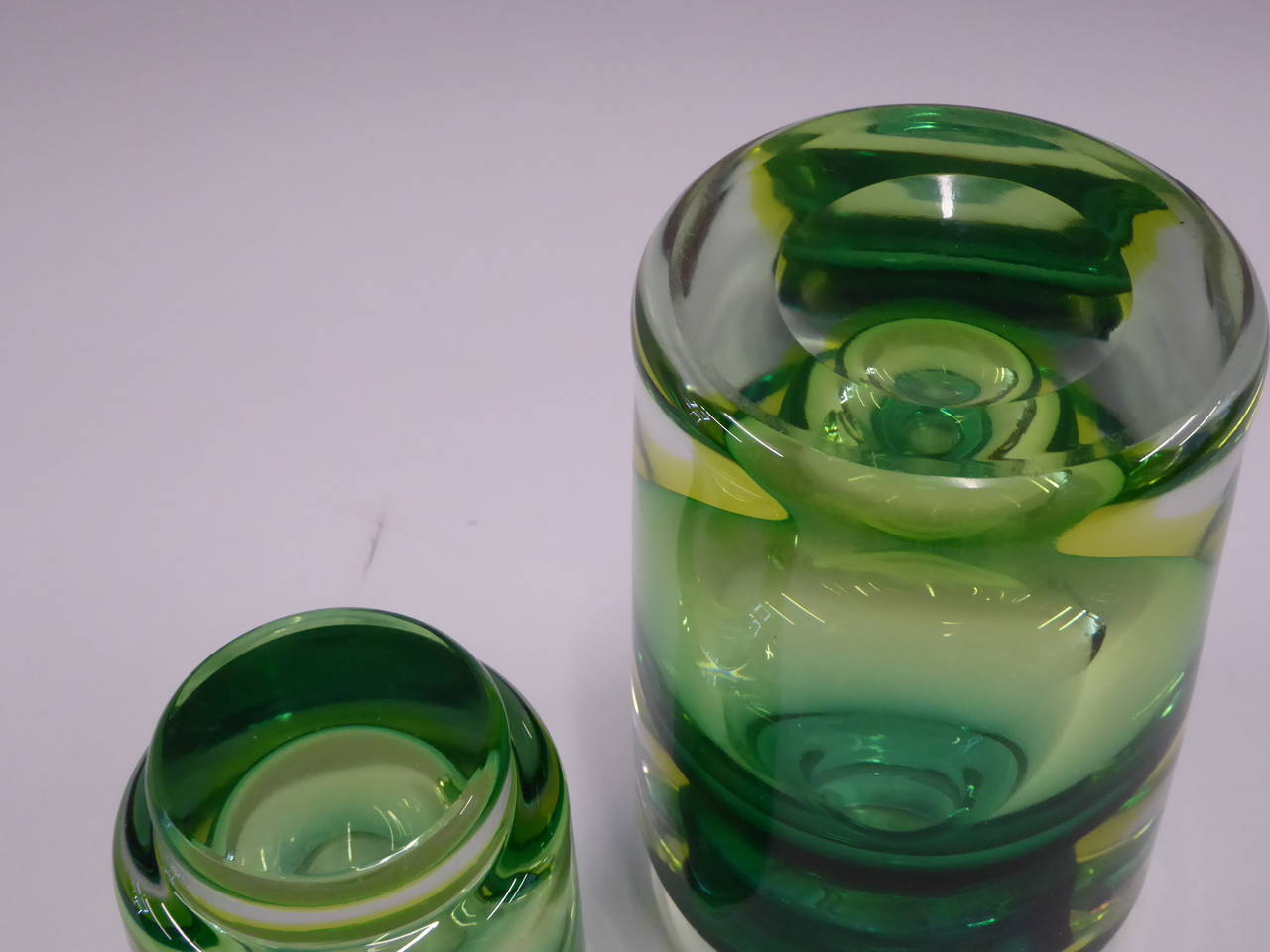 1950s Cenedese Sommerso Uranium Glass Vessels 1