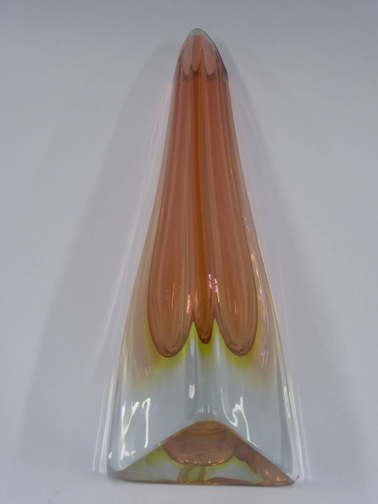 1950s Cenedese Sommerso Trifoglio Uranium Glass Vase 4