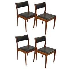 Johannes Andersen for Uldum Mobelfabrik Danish Teak Dining Chairs