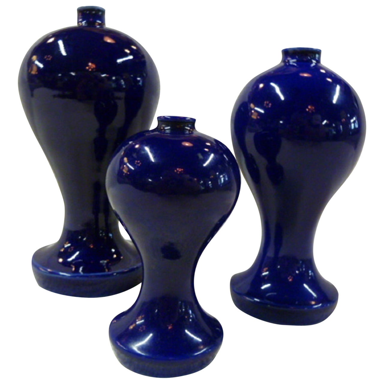 1930s Japanese Cobalt Blue Altar Vases