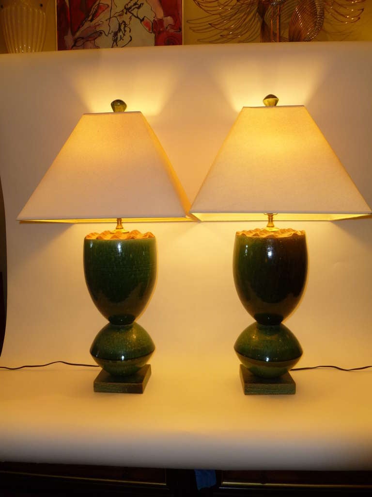 Fat Organic Ransmeier Pottery Table Lamps at 1stDibs john ransmeier