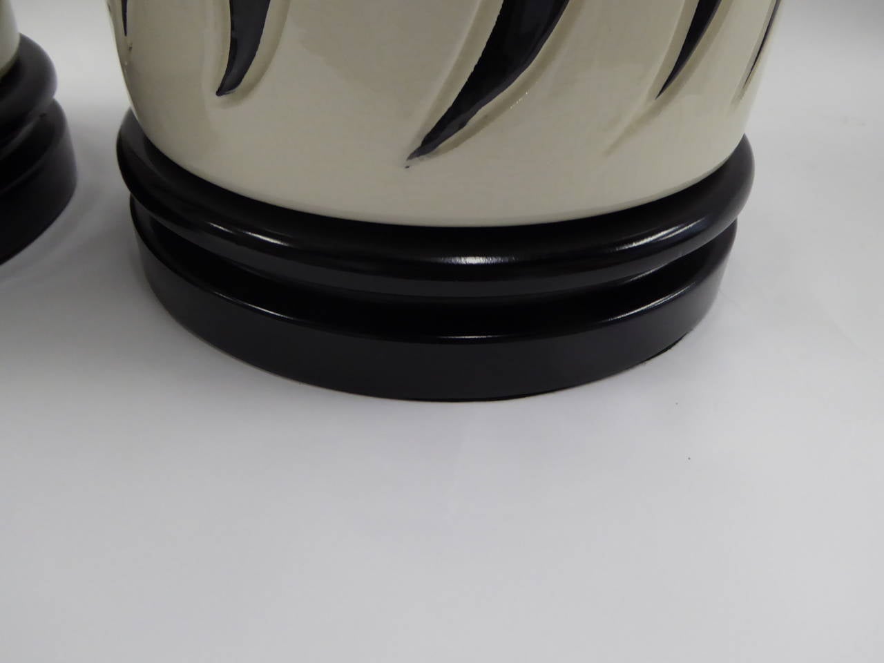 Monumental Tony Duquette Style Zebra Stripe Table Lamps 3
