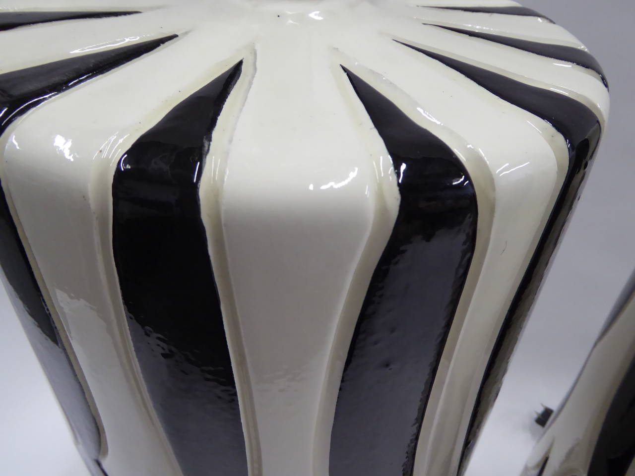 Monumental Tony Duquette Style Zebra Stripe Table Lamps 2