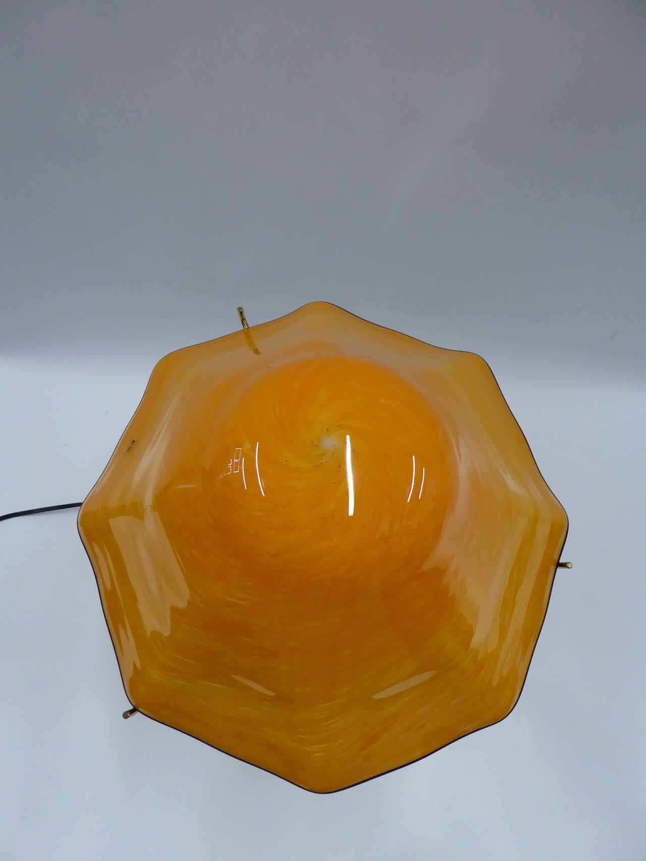 1970s Fratelli Toso Murano Glass Table Lamp Fazzoletti Style Shade 3