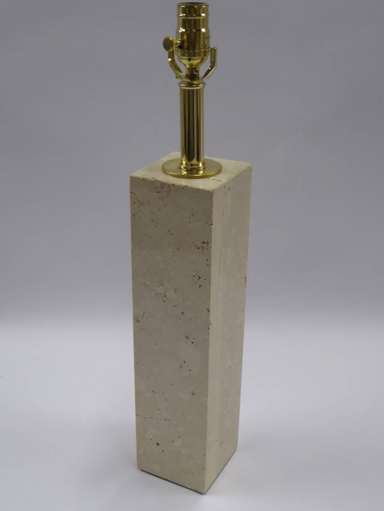 Mid-Century Modern Robsjohn-Gibbings Style Organic Modern Travertine Marble Mid-Century Table Lamp