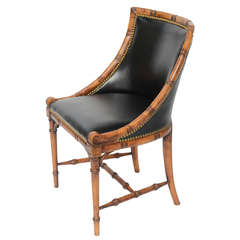 Vintage Faux Bamboo Regency Style Side or Desk Chair