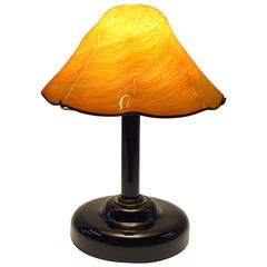 Vintage 1970s Fratelli Toso Murano Glass Table Lamp Fazzoletti Style Shade