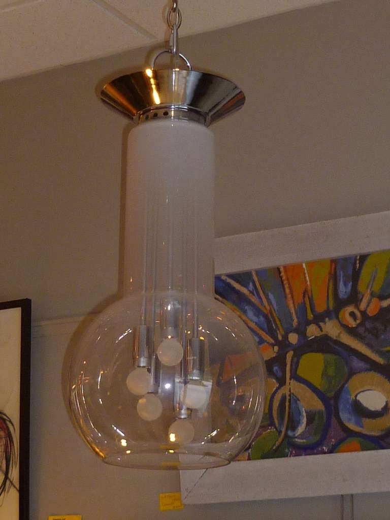 Carlo Nason Clambroth Glass Chandelier for Mazzega 1