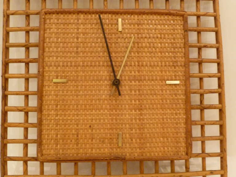 rattan wall clock