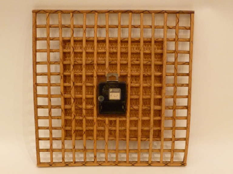 German 60s Raymor Rattan & Cane Wall Clock