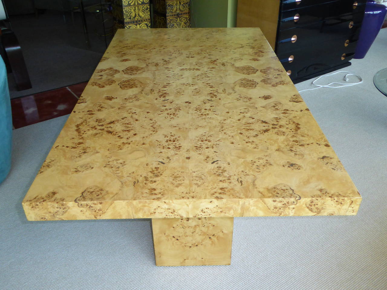 Mid-Century Modern 1970s Burl Olivewood Dining Table