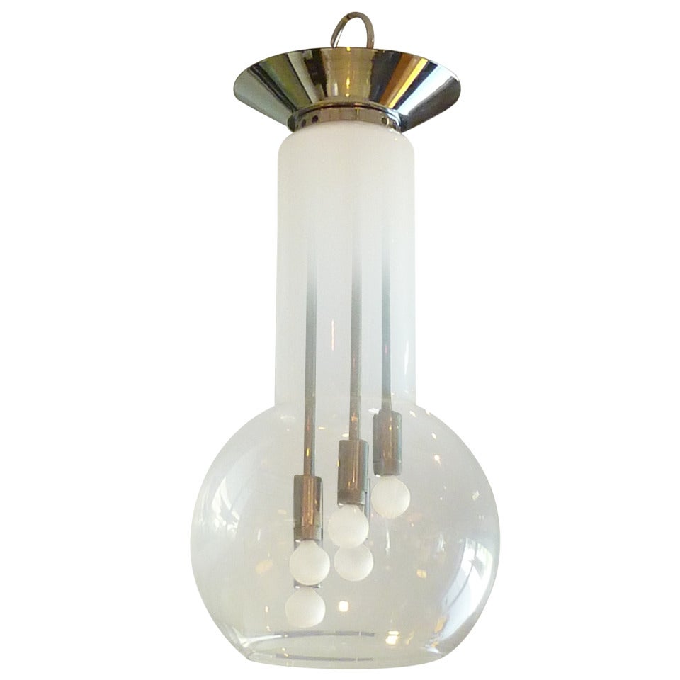 Carlo Nason Clambroth Glass Chandelier for Mazzega