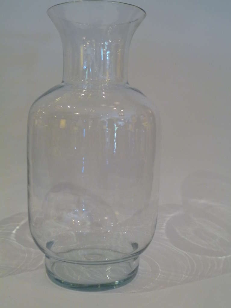 Late 20th Century Large Blenko Classic Urn Form Crystal Vases 1970s