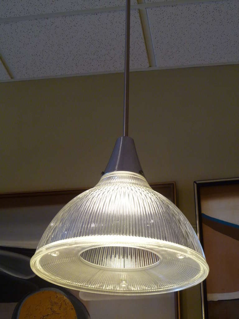 Classic Holophane Glass Pendant Light 4