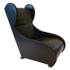 Modernist 1980 Pompeiian Wingback Lounge Chair by Stanley Jay Friedman