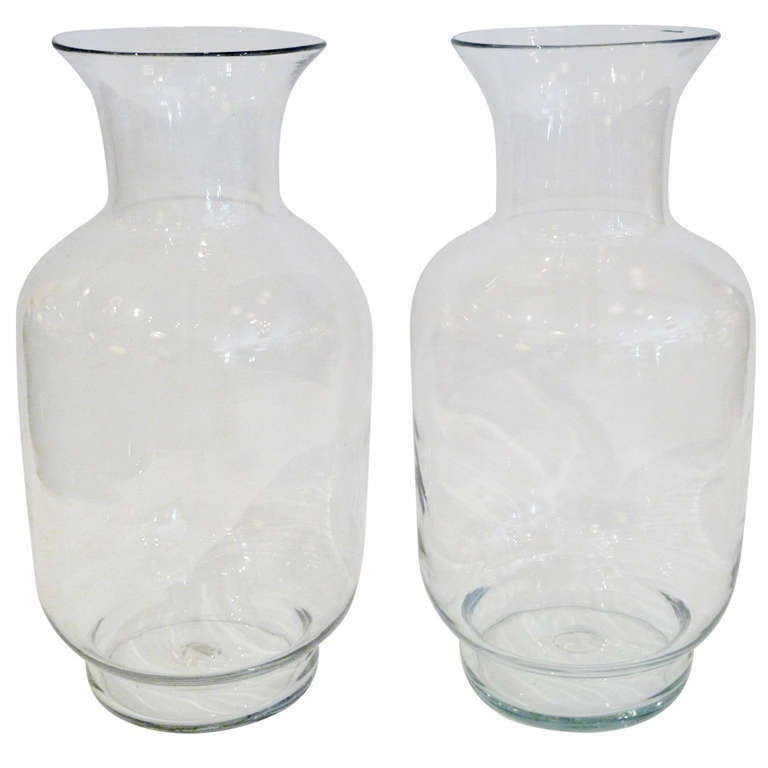 Large Blenko Classic Urn Form Crystal Vases, 1970s For Sale at 1stdibs