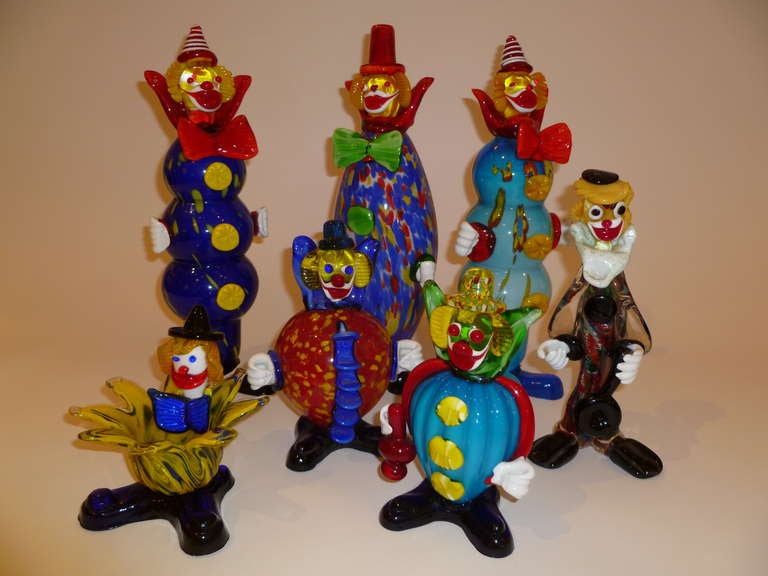 Fun collection of murano glass clowns for sale at 1stdibs 1960s murano glass clowns