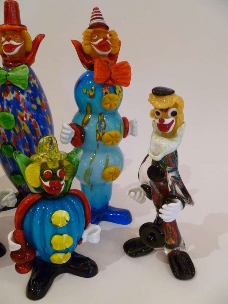glass clowns figurines