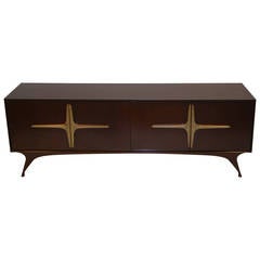 1950s Extraordinary Italian Credenza in the Style of Vladimir Kagan