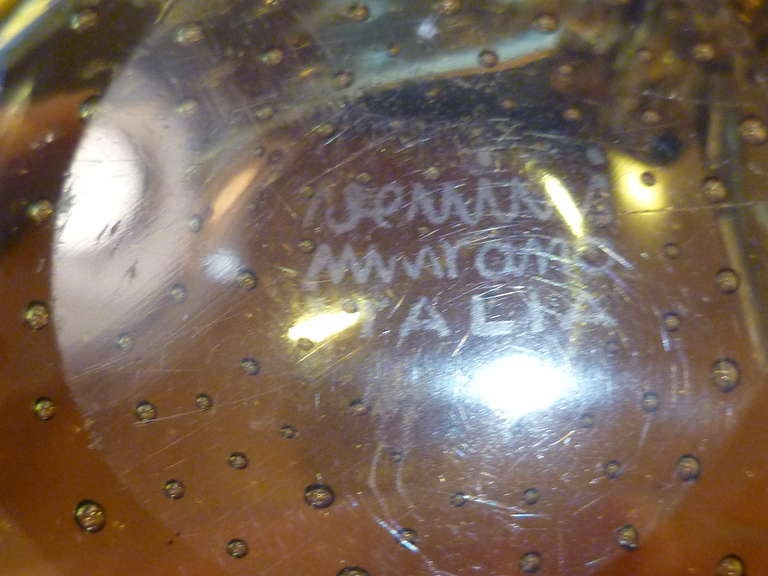 Blown Glass Lovely Venini  Murano Shell Bowl Signed