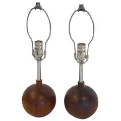 1960s Brazilian Rosewood Orb Table Lamps, Denmark 10