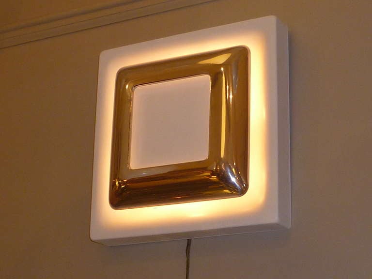 Polished Pair of Modern Doria Leuchten Back Lit Wall Lights