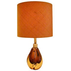 1950s Seguso Dalla Venezia Sommerso Glass Table Lamp