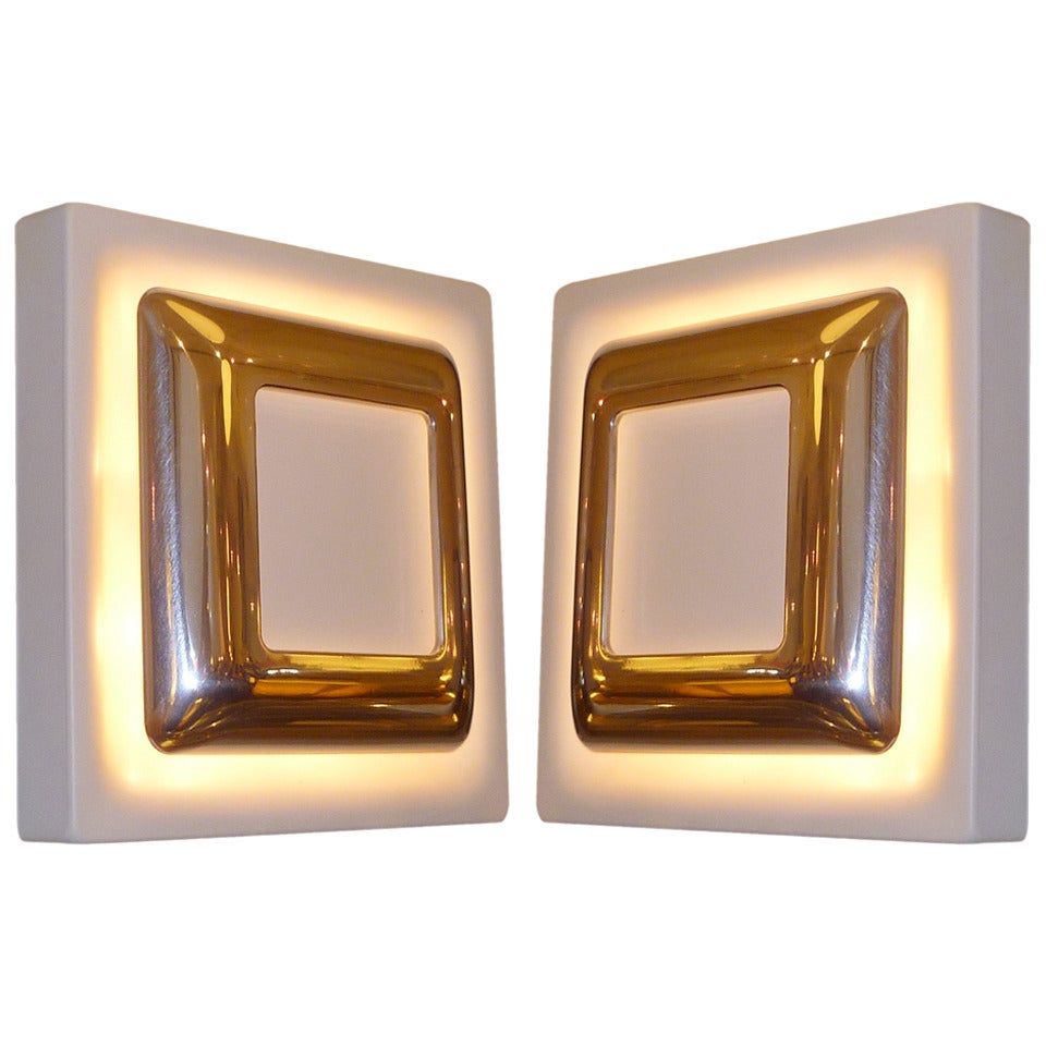 Pair of Modern Doria Leuchten Back Lit Wall Lights