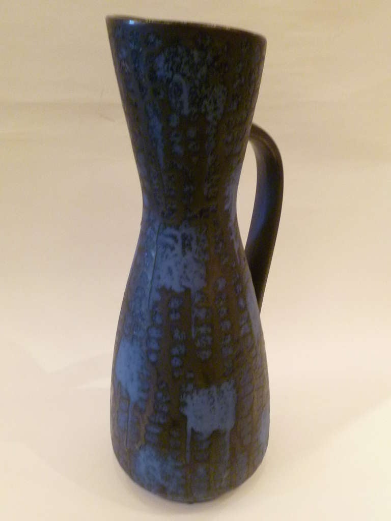 1960s Tall Carstens Ankara Lava Glaze Floor Vase Germany 1