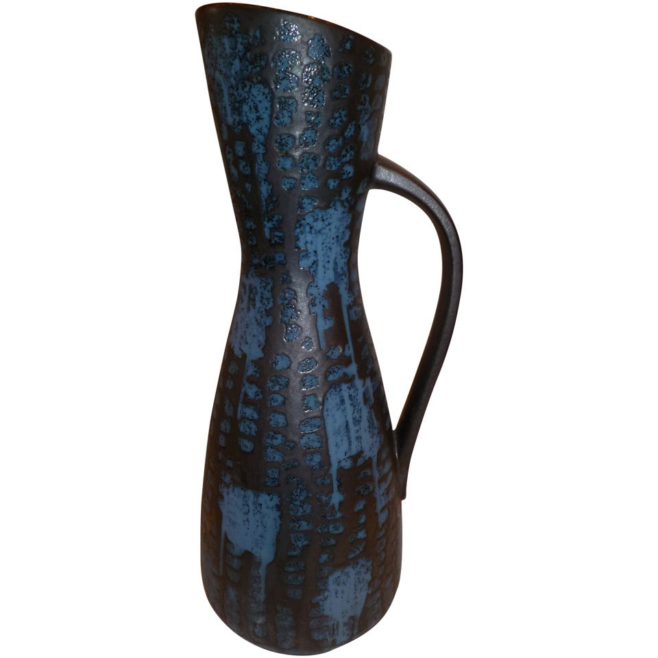 1960s Tall Carstens Ankara Lava Glaze Floor Vase Germany