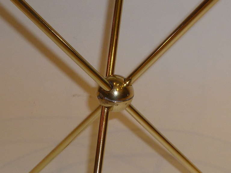 Italian Brass Tripod Occasional Side Table with Glass 3