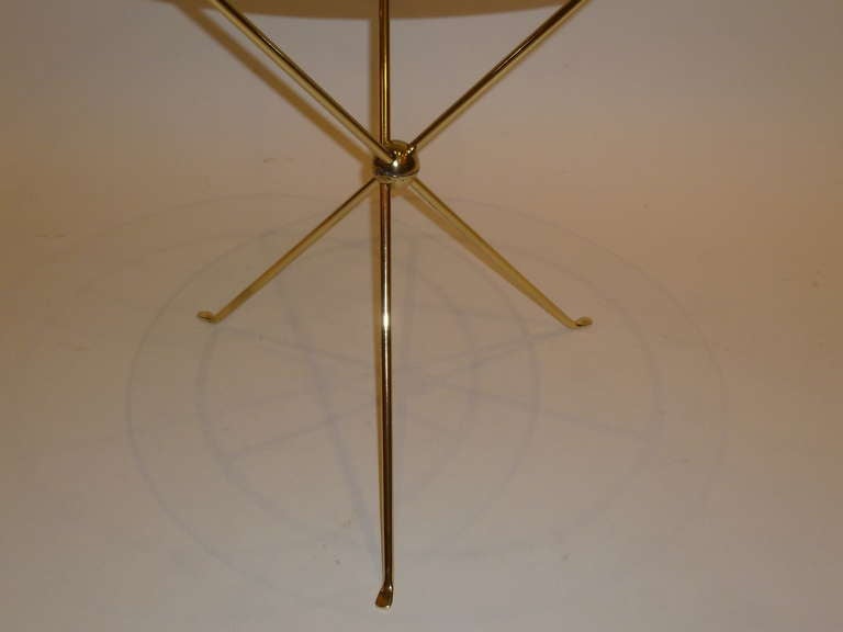 Italian Brass Tripod Occasional Side Table with Glass 5