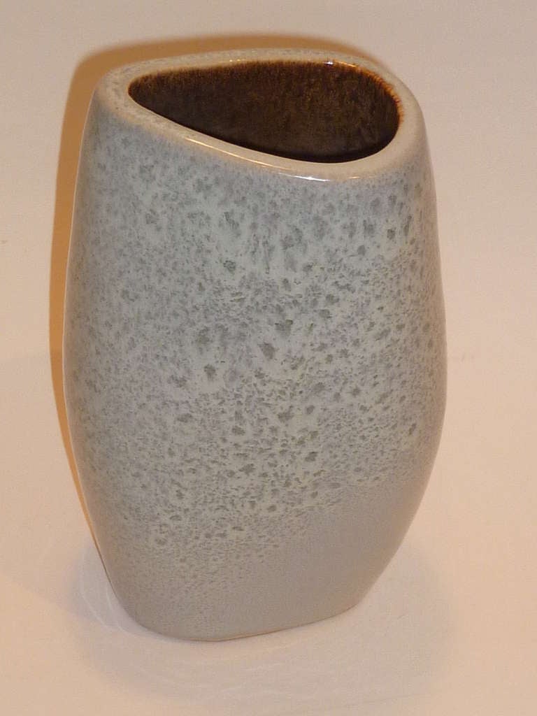 ....SOLD.....Wonderful vase from Russel Wright and Bauer Pottery.  An organically beautiful and infamous line, in production for less than two years and sought after by art pottery collectors.  This vase is Vase #2A in a smooth frothy 