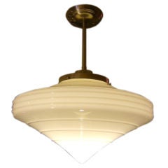 Period Art Moderne Triangular Globe Light