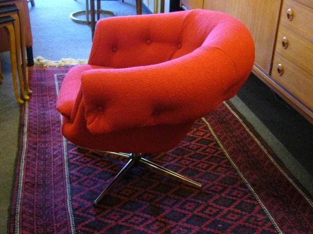 Swedish Posh Overman Swivel Lounge Chair